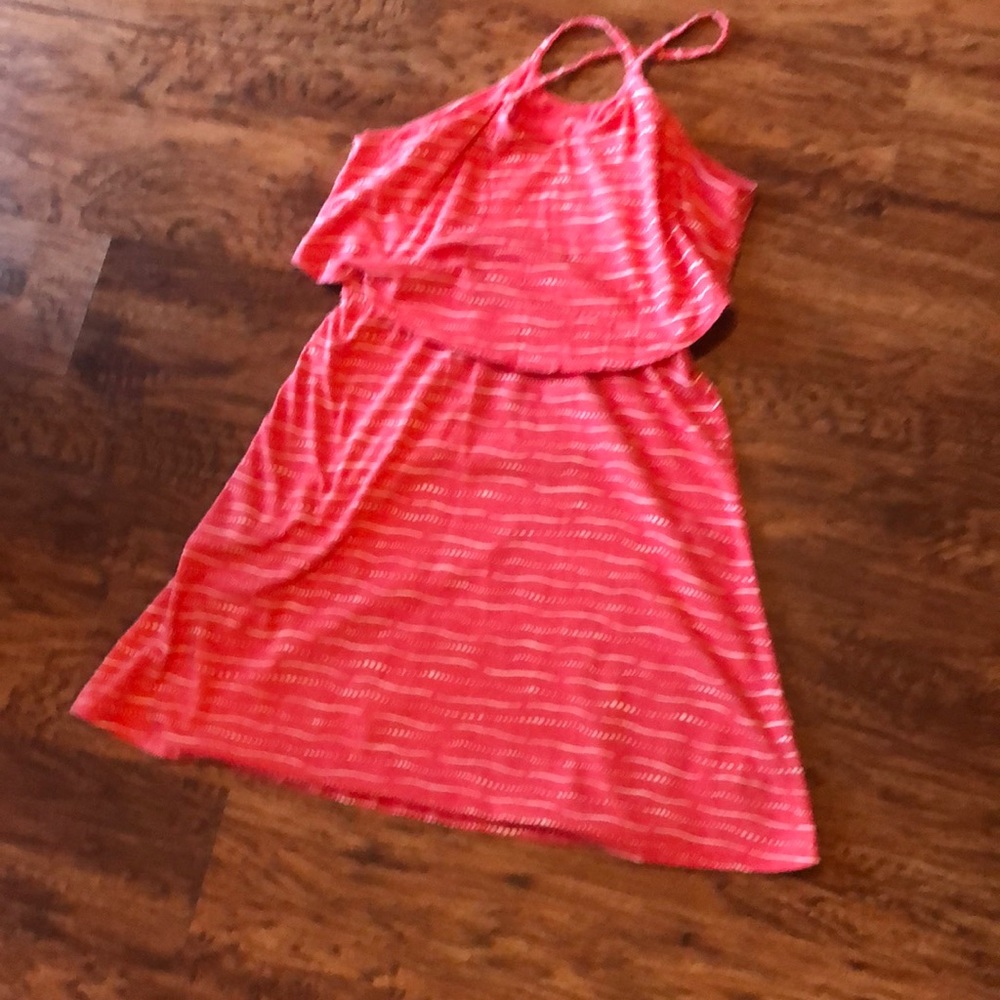 Pink and white dress